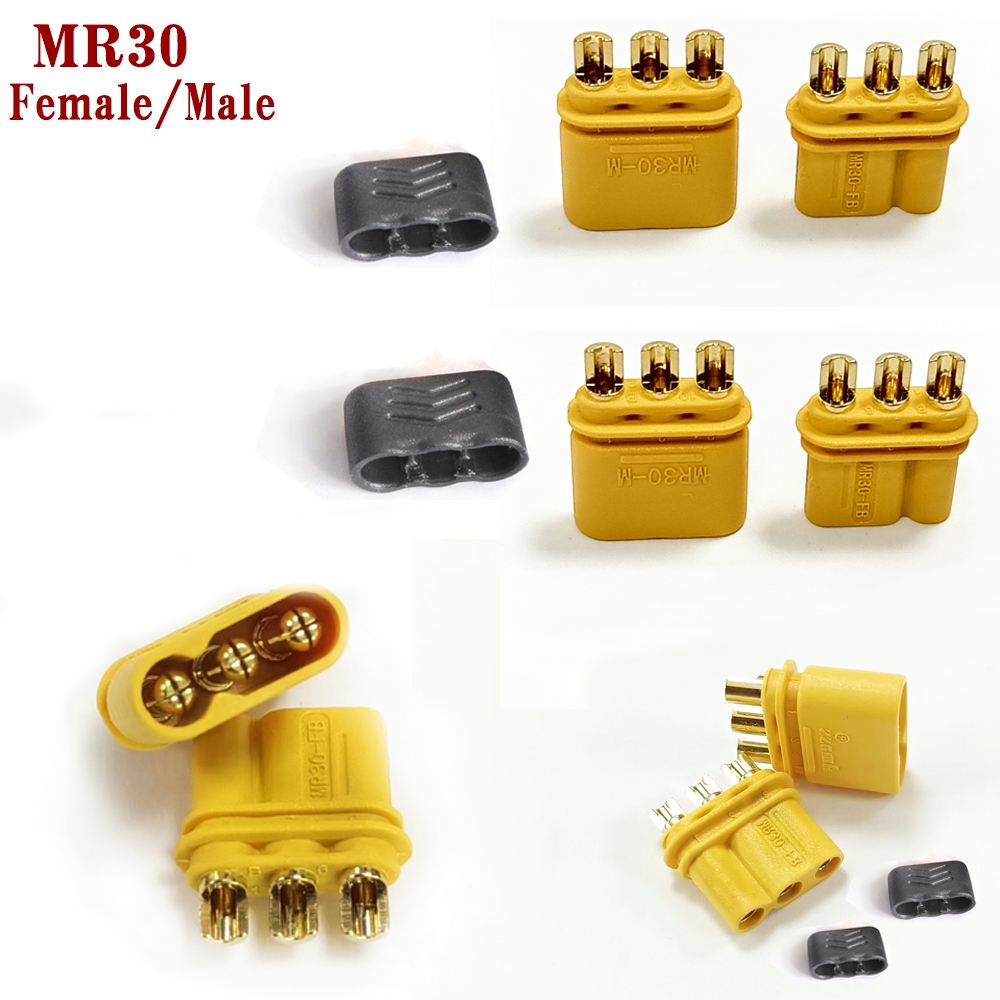 Amass 102050pairs Mr30 Male Female Plug Connector With Sheath For Remote Control Toy Parts